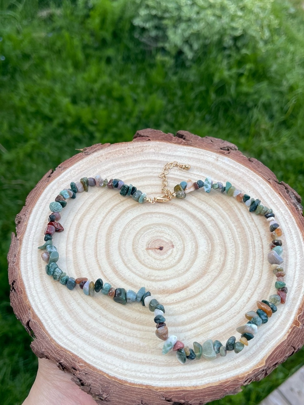 💖5 for $25😻Multicolor Natural Stone Chip Necklace - Gold Chain